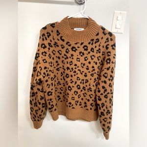 Mock neck sweater from Old Navy, cheetah print size M